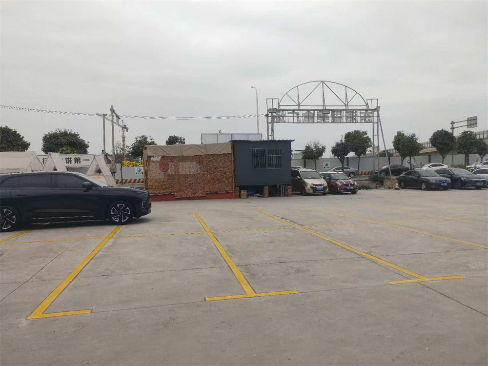 广西来宾忻城小区车位机器划线施工